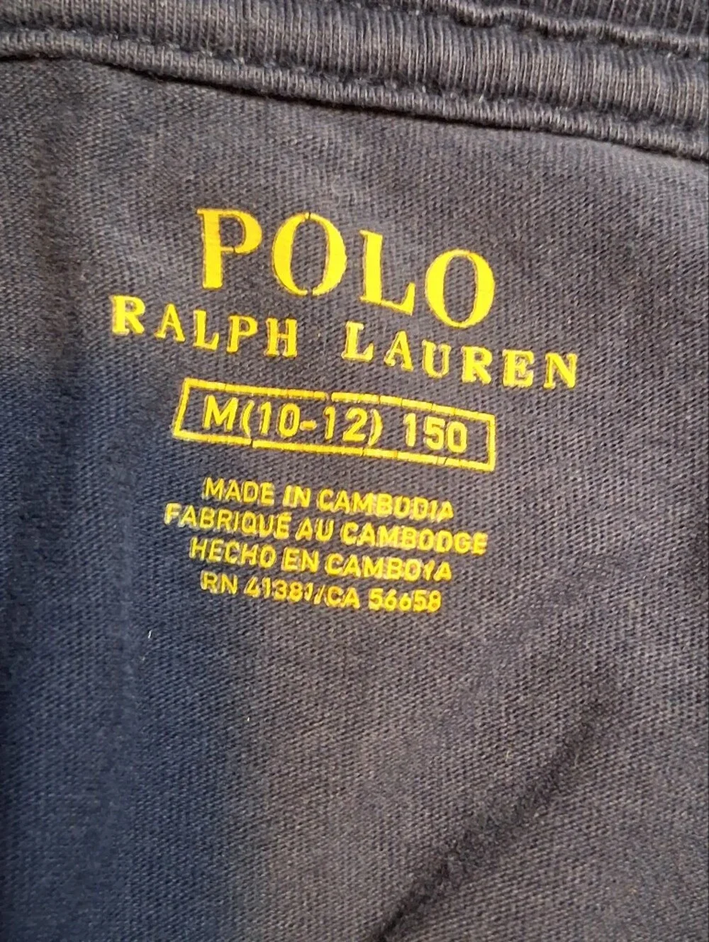Polo Ralph Lauren Navy Long Sleeve Red Big Pony Tee Shirt Youth M (10-12) 150